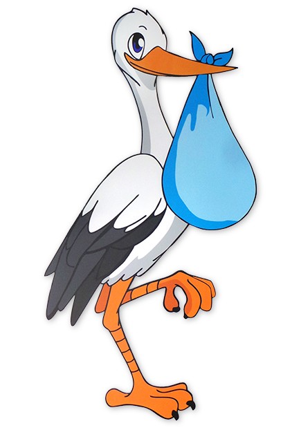 Štorklja ob rojstvu otroka - roza