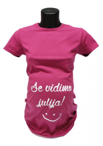 majica barve gozdnih sadežov z napisom